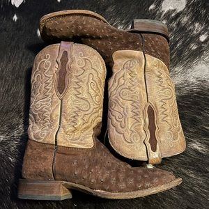 Tony Lama Suede Ostrich Boots